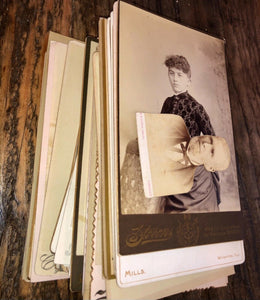 1.5+ LB of 1800s Victorian Cabinet Card Photos Free Priority Mail Shipping