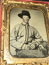 Load image into Gallery viewer, Armed Confederate Civil War Soldier Battle Shirt Virginia 1860s Ambrotype Photo
