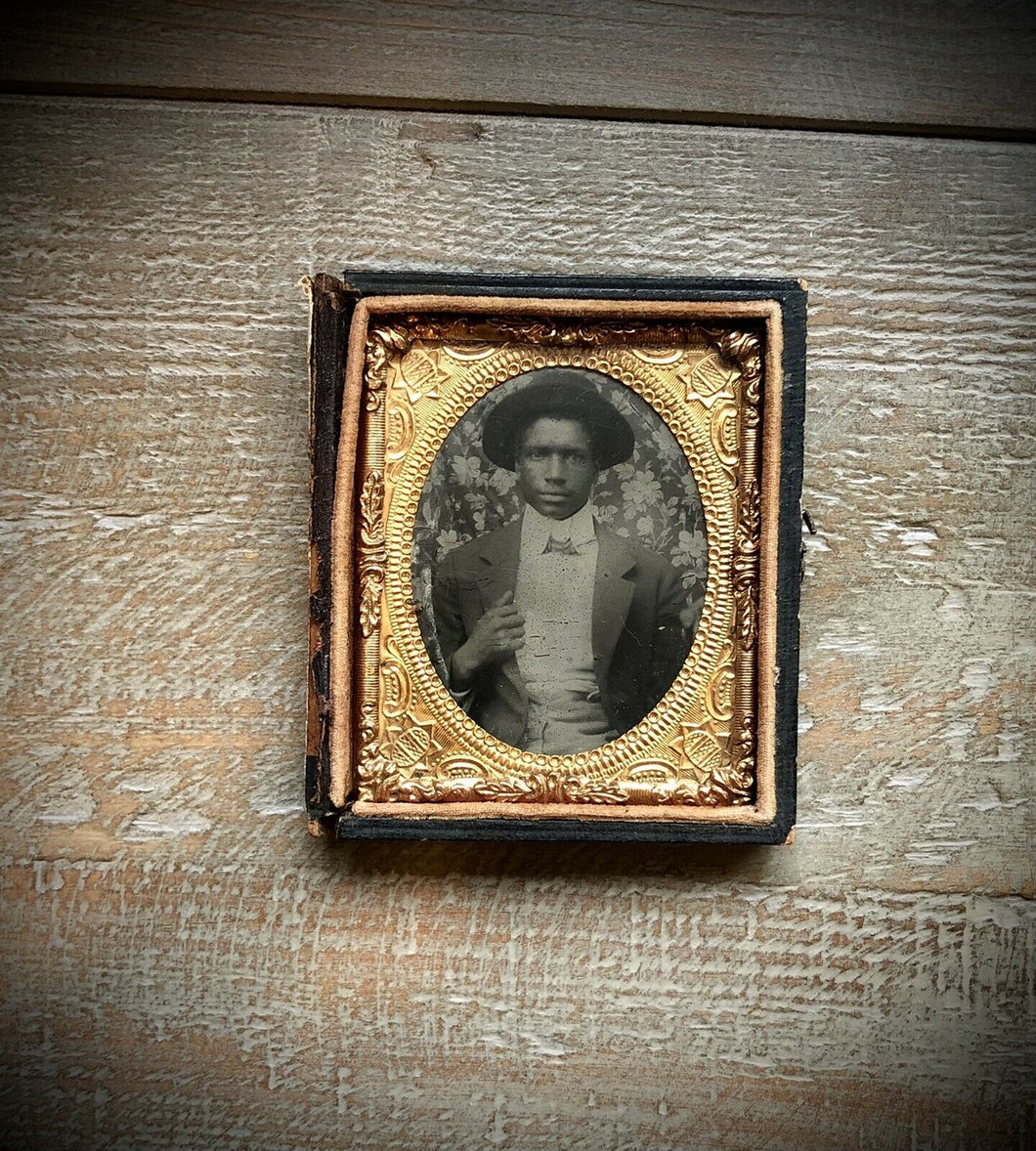 Cased Tintype Photo African American Man, 1860s - Antique 1800s
