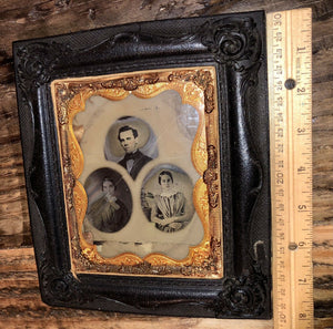 Interesting & Unusual Composite Style Ambrotypes in Half Plate Wall Frame