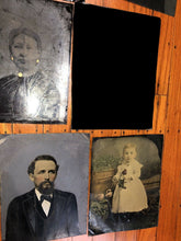 Load image into Gallery viewer, Big Lot of 37 Whole / Full Plate Folk Art Painted Antique Tintype Photos

