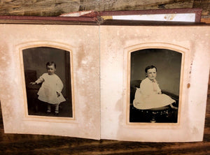 1860s 1870s antique photo album CDV tintypes Civil War Era 56A