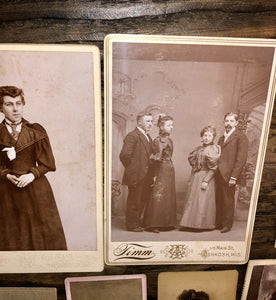 Contents of Antique Photo Album Michigan Wisconsin CDV Cabinet Card Tintype 1800