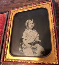 Load image into Gallery viewer, 1850s Ambrotype Photo Cute Boy with Long Curls in Hair &amp; Short Pants - Full Case
