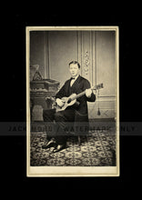 Load image into Gallery viewer, 1860s CDV ID&#39;d Guitar Player Musician Named Pet Furley! Fulton Missouri Photo

