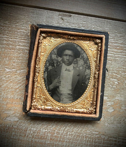 Cased Tintype Photo African American Man, 1860s - Antique 1800s