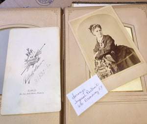 Antique Photo Album Civil War Era IOWA Philadelphia New York Tax Stamps IDs 1800s