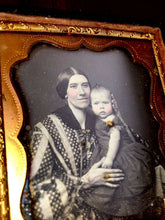 Load image into Gallery viewer, Mom &amp; Child Daguerreotype Nice Affectionate Pose! 1/6 Plate Dag
