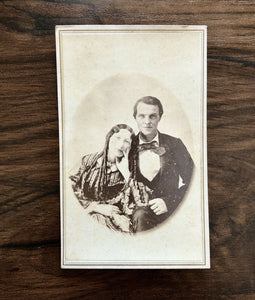 1860s Tennessee Photo fr. 1840s Daguerreotype Woman Long in Curls Hair & Husband