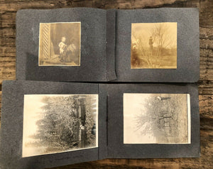 Two Great Antique Albums, 122 Total Snapshot Photos incl Dog, Cat, Baseball?