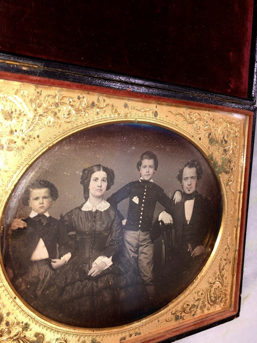 Antique Daguerreotype Of Family Group Photo North Carolina 1800s Rare Old Seals