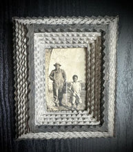 Load image into Gallery viewer, Photo Black Man &amp; Girl Antique Painted Multi Layer Tramp Folk Art Picture Frame
