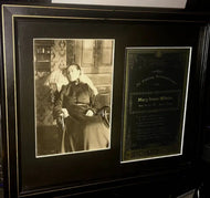 Unusual Pre or Post Mortem Woman in Chair + Her Memorial / Mourning Card Framed
