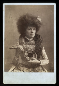 Excellent Snake Charmer Lady - 1800s Cabinet Card, Sideshow