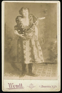 Victorian Snake Charmer Photo - Sideshow / Circus Girl Holding Ball Python