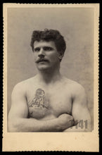 Load image into Gallery viewer, Shirtless Tattooed Man Awesome Lion Fighter Tattoo 1800s Photo Maybe Circus?
