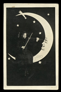 Amazing Old Photo Little Girl Playing Violin Paper Moon Shooting Star, Music Int